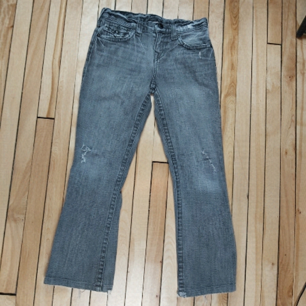 True Religion distress gray jeans Size 14